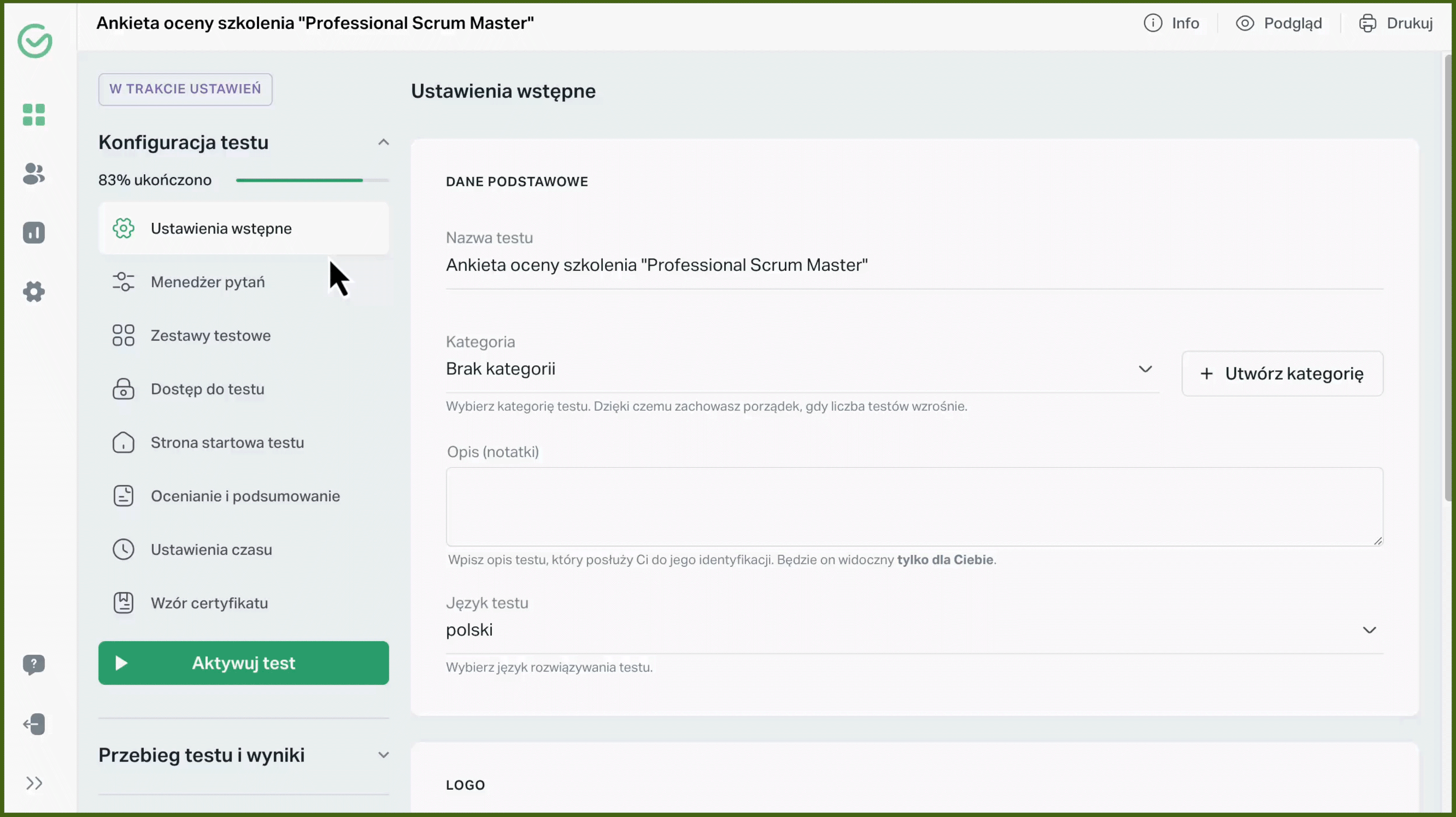 Dodawanie pytania ankietowego